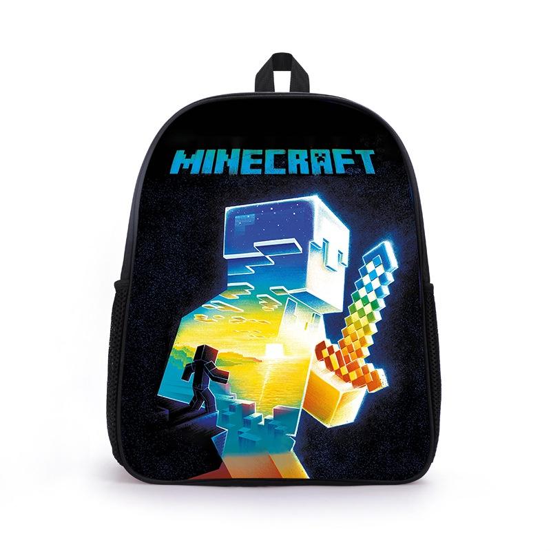 Cute Cartoon Print Minecraft Backpack For Boys And Girls Lightweight And Spacious Medium Size 36-55l Capacity