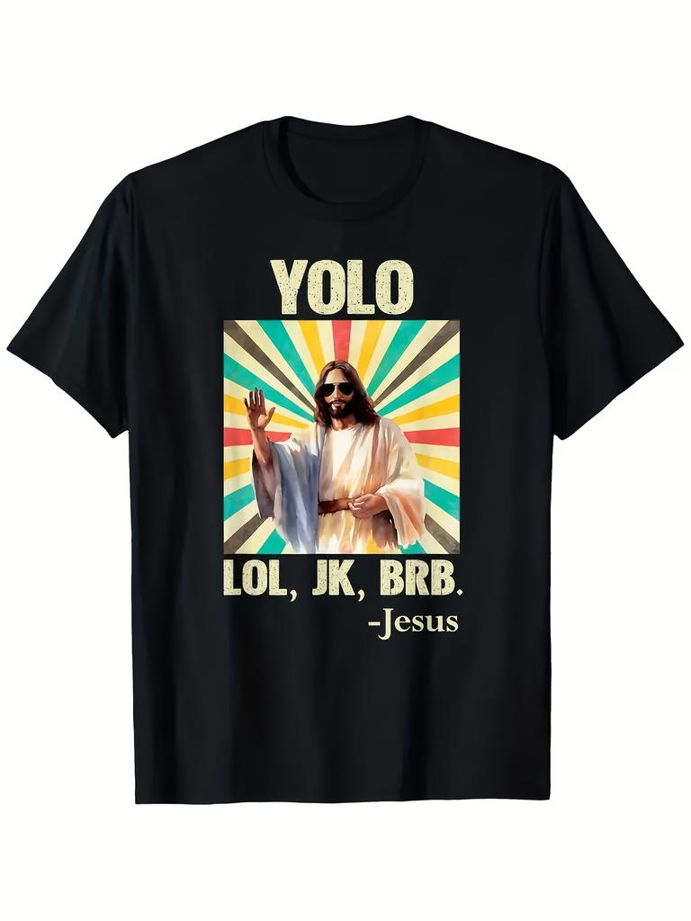 YOLO LOL JK BRB Jesus Funny Easter Christian Resurrection Men's T-Shirt