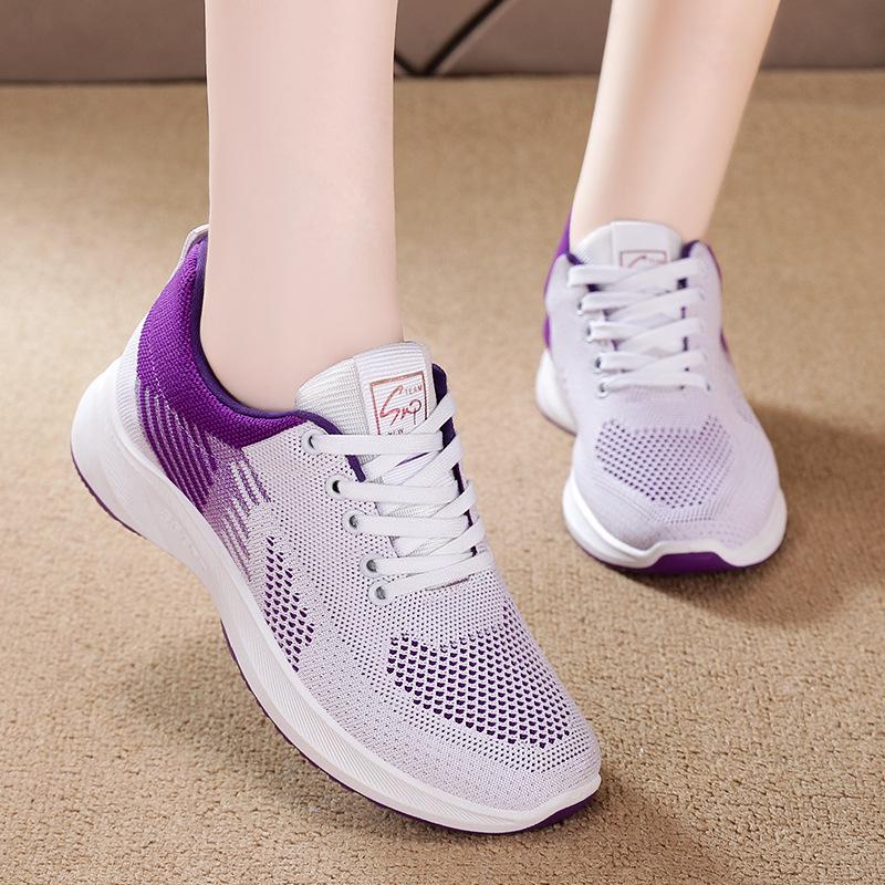 Women's Breathable Flyknit Mesh Sneakers: Trendy and Lightweight Summer Sports Shoes