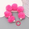 New Korean Version Plush Ball Pendant Handmade Bead Phone Pendant Short Wristband Anti Loss Chain for Women Bag Accessories