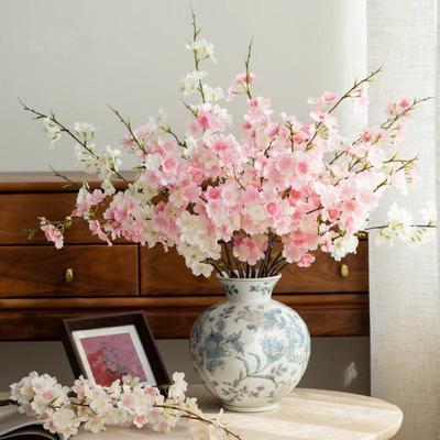 Cherry Blossom Artificial Flowers - Decorative Floral Arrangements for Living Room and Dining Table