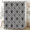 Black and White Swirl Shower Curtain for Bathroom Decor Stylish Modern Pattern Printed Polyester Fabric with Hooks