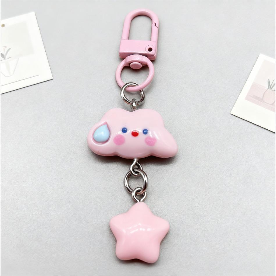 Cute Cloud Star Keychain Mini Bag Doll Pendant Backpack Charm Accessory Best Friend Gift Key Ring