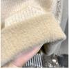 Women's Fashion Half High Collar Plush Sweater Autumn Winter Long Sleeve Thick Warm Pullovers Casual Solid Fleece Tops