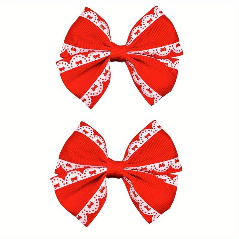 Bohemian Lace Ribbed Bow Hair Clip for Children