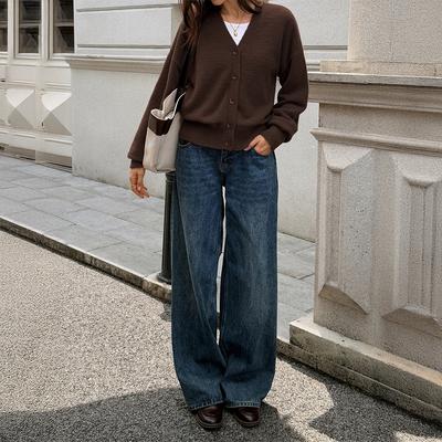 Casual Simple Button Long Sleeve Sweater Women 2025 Autumn and Winter