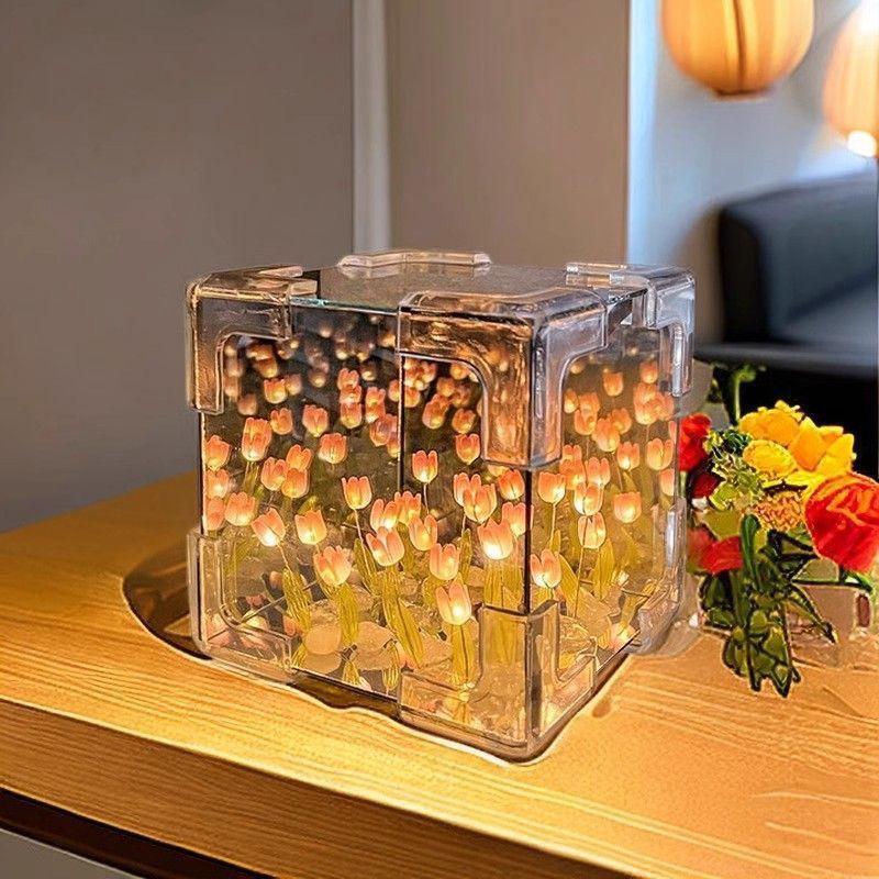 

Tulip Flower Night Light DIY Handmade Romantic Gift for Couples Birthday Valentine коричневий