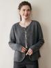 Round Neck Cashmere Cardigan for Women - Autumn/Winter Thick Knit Sweater Coat.