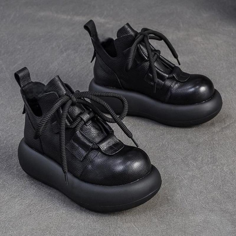 Fashion Flats Platform Women Ankle Boots Lace Up Fashion Shoes Designer Dress Sport Women Short Boots 2025 New Winter Botas De Mujer