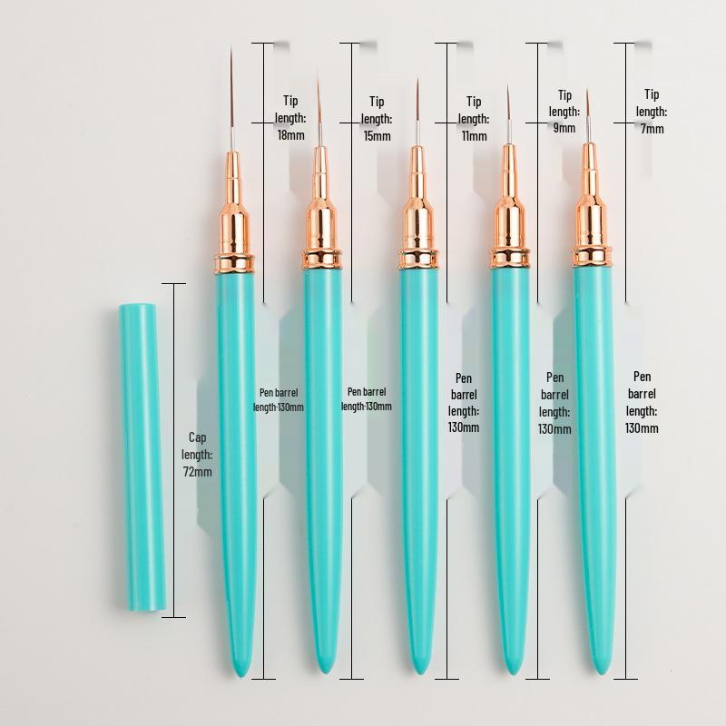 Nail Art Liner & Eyeliner Pen Set: Flower, Outlining, Lower Eyelash, Needle-Type Brush Collection