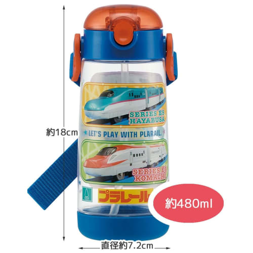 Skater Children's Water Bottle with Straw Clear Bottle Plarail 20 480ml Boys PDSH5