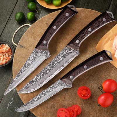 Damascus Steel Texture Boning Knife Forged Butcher Knife Meat Cleaver Kitchen Vegetable and Fruit Knife Sharp Outdoor Knife