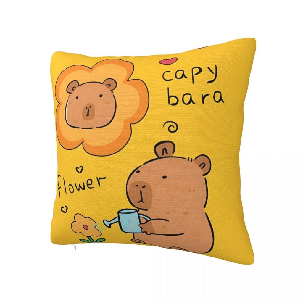 Cute Kapibara Capybara Pillow Case Cartoon Cushion Cover Soft Custom Pillow Cover Vintage Pillowcases For Sofa Home Decorative
