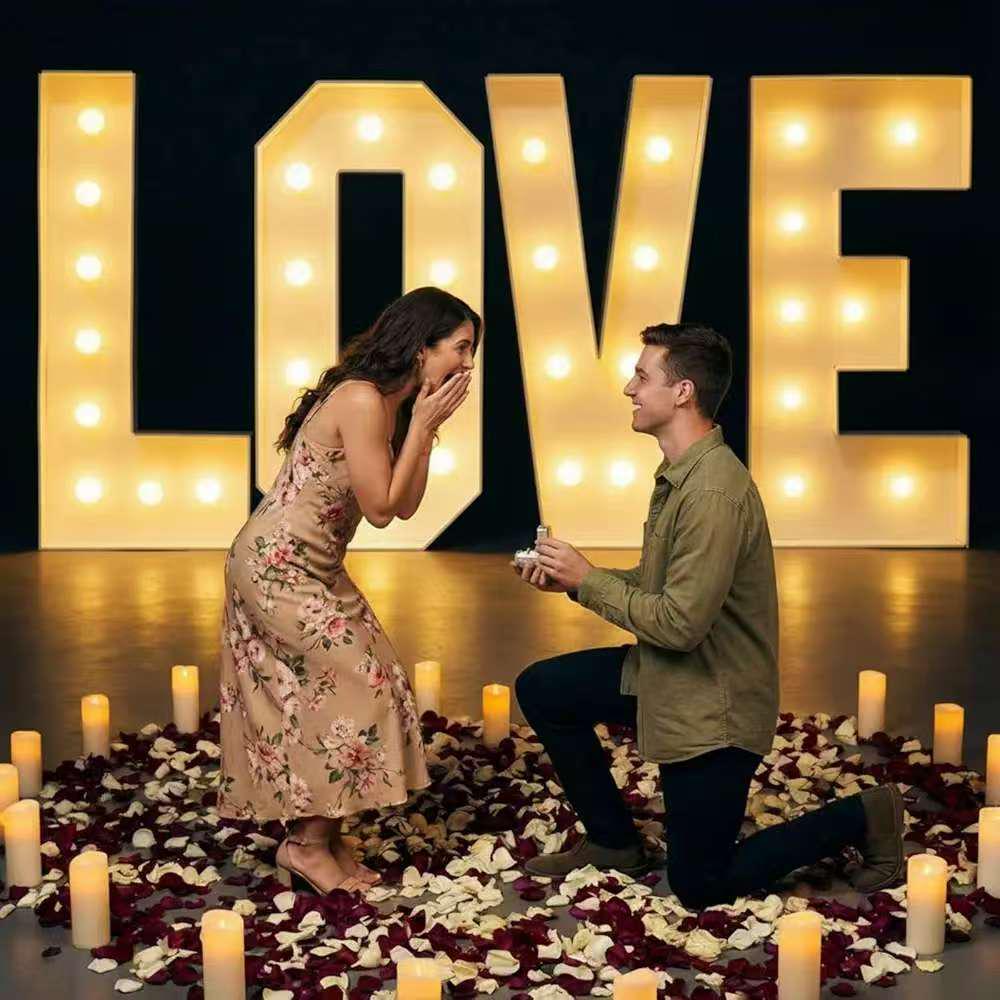 

3D Heart Love Letter Lights for Valentine s Day Party Décor and Photo Props LOVE [70CM]