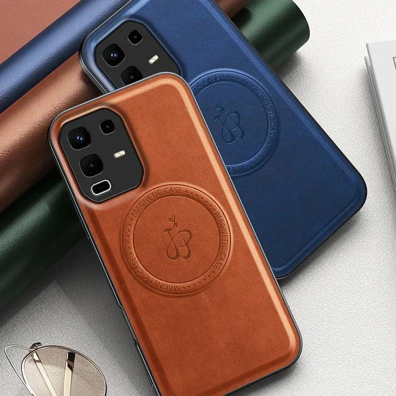 EUCAGR Luxury PU Leather MagSafe Magnetic Wireless Charging Phone Case For Infinix Note 50 Pro+ 50S 50X Protective Back Cover
