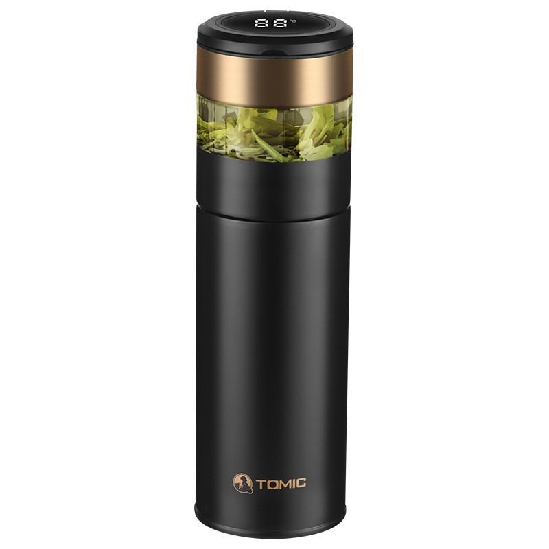 Ceramic Lined Insulated Travel Mug With Tea Infuser Men Women Smart Temperature Retention 300-400ml Stainless Steel