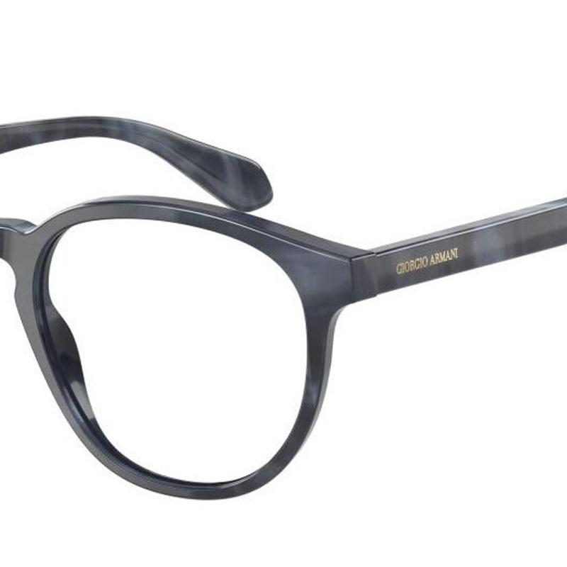 Armani GIORGIO George Logo Temple Acetate Round Optical Frame Women's Black