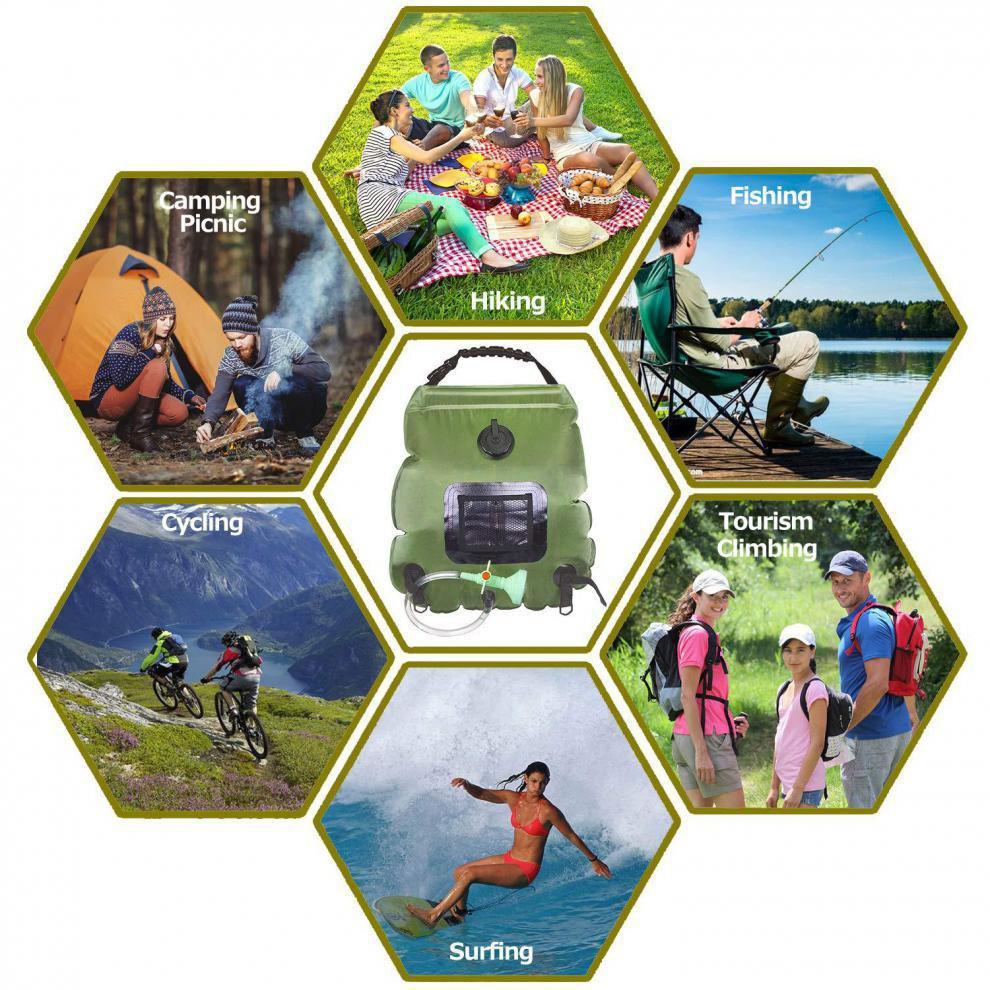 20L Badetasche Solar Wärmeabsorption Armee Grün Badetasche Outdoor Camping Kulturtasche