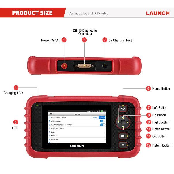 LAUNCH X431 CRP123X Car OBD2 Diagnostic Tools Obd2 Scanner Engine ABS Airbag SRS AT Code Reader Free Update Automotive Tools