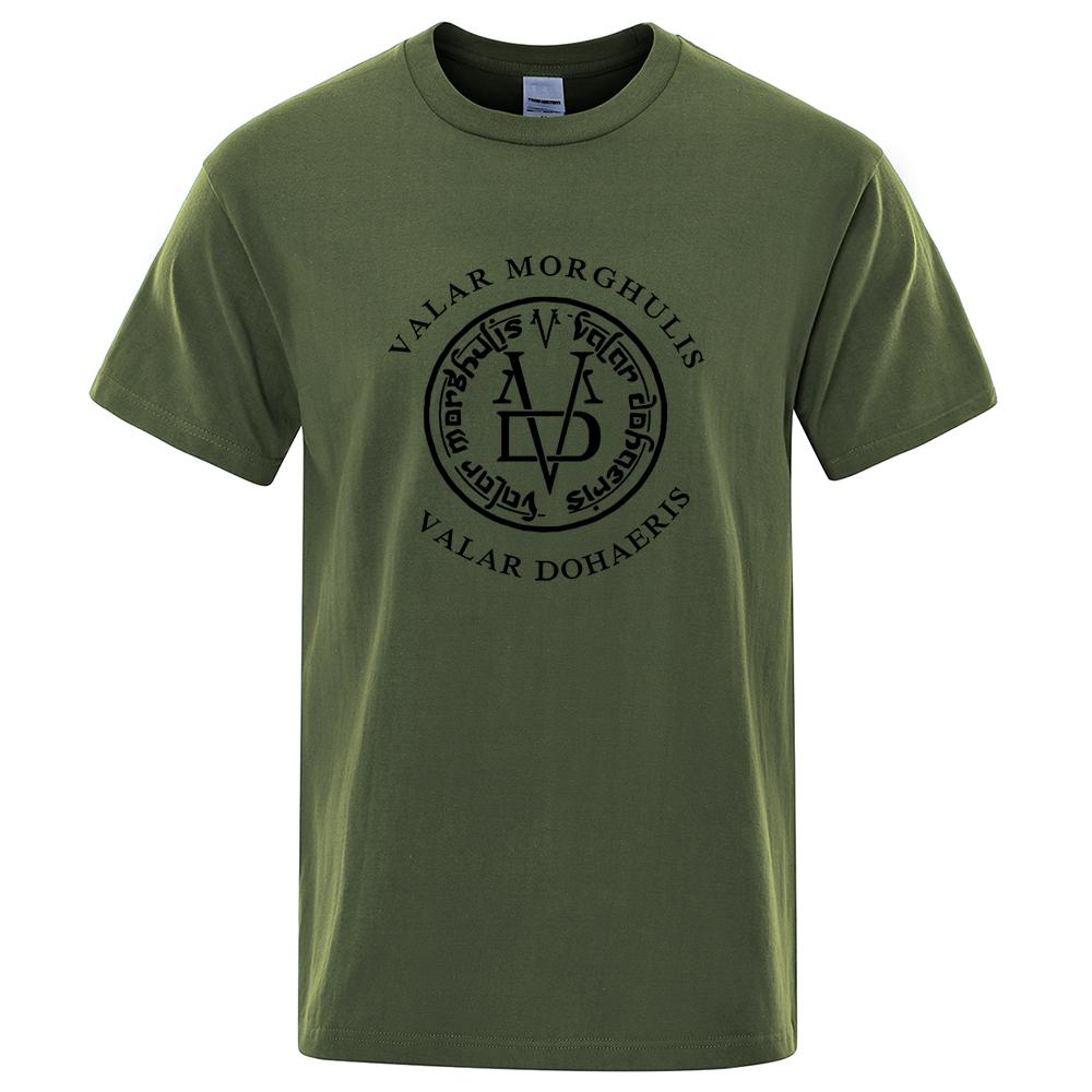 Valar Morghulis & Valar Dohaeris Tshirt Hip Hop Casual T-Shirt Men Short Sleeve 2023 Summer Brand T Shirt Casual Harajuku Tops