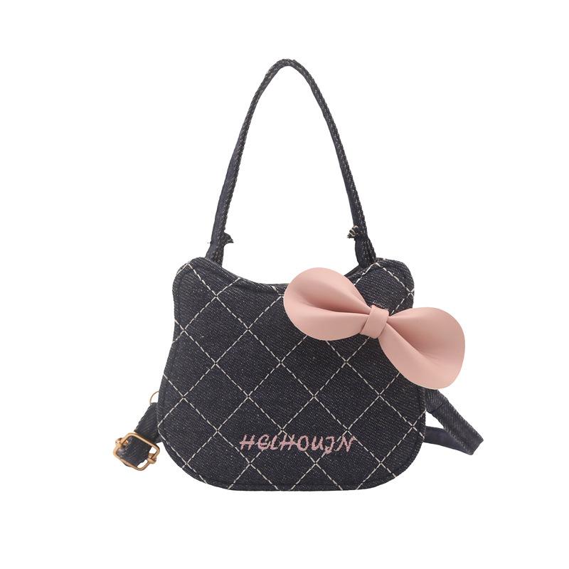 

Trendy new cat small bag girl niche diamond cute shoulder messenger bag foreign style bow bag