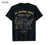 Camiseta Parques Nacionais Mapa Camiseta de Acampamento Unissex Unissex Caminhada Vintage Unissex Camiseta de Presente Camisetas Unissex