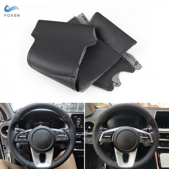 Black Leather Steering Wheel Cover For Kia Forte s  For KIA Optima 2018