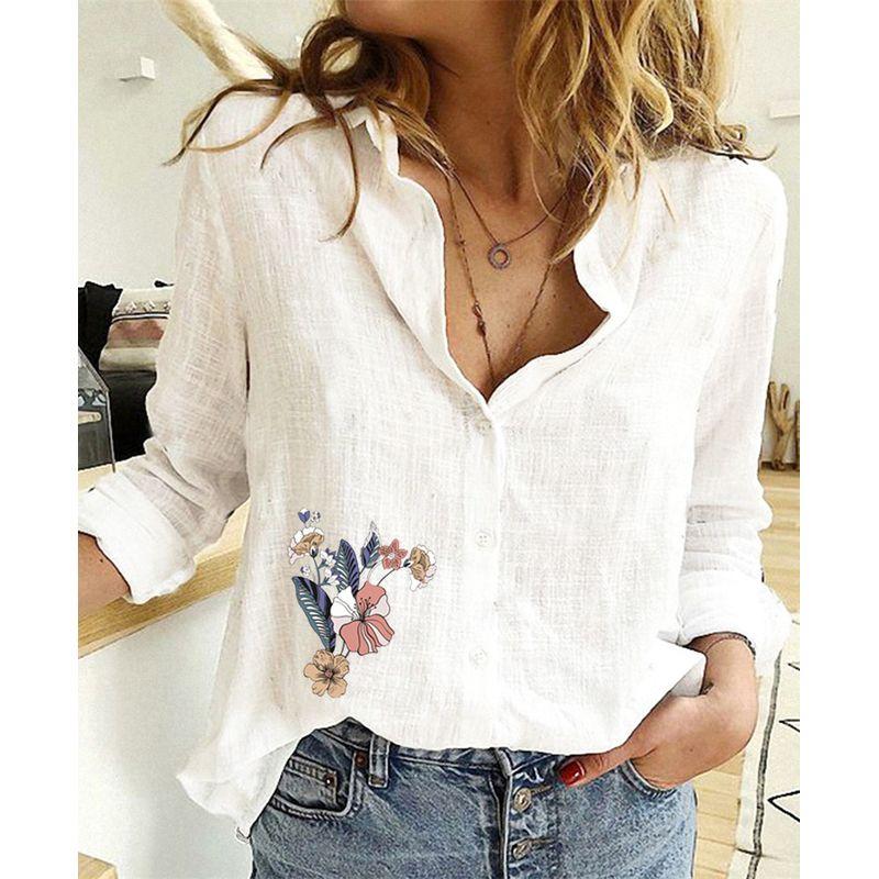 Casual Loose Long Sleeved Linen Shirt Casual Loose Long Sleeves Linen Shirt