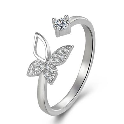 Nieuwe Handjuwelen Voor Vrouwen ,Eenvoudig Temperament ,Feeënboterfly Open Zirkonia Ring