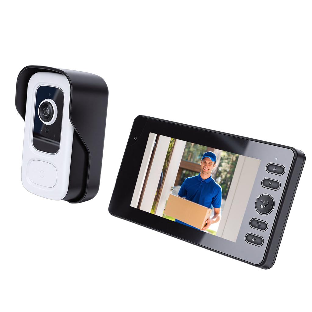Wireless Video Doorbell Intercom System 1080P 110 degrees Wide Angle Lens Smart WiFi Video Doorbell with 4.3 Inch