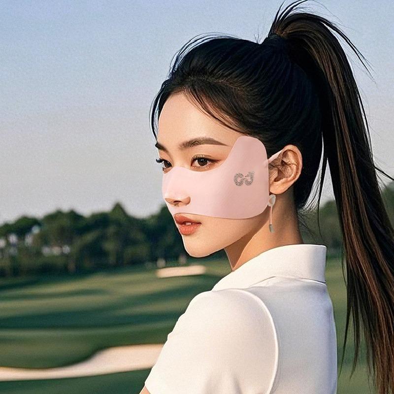 2026 Neue Eis-Seide Sonnenschutz Gesichtsmaske Damen Outdoor Sonnenschutz UV-Schutz Maske Atmungsaktives Sonnenschutzkappe für Golf Sport