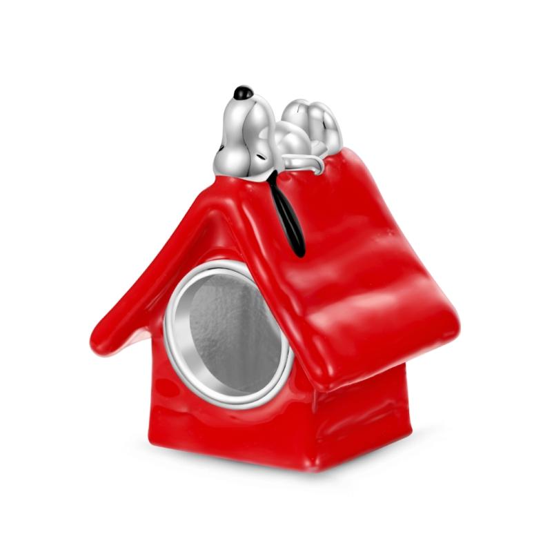 New 925 Silver Cartoon Snoopy Mickey Minnie Clip Charms Beads Fit DIY Bracelets Women Jewelry Gifts