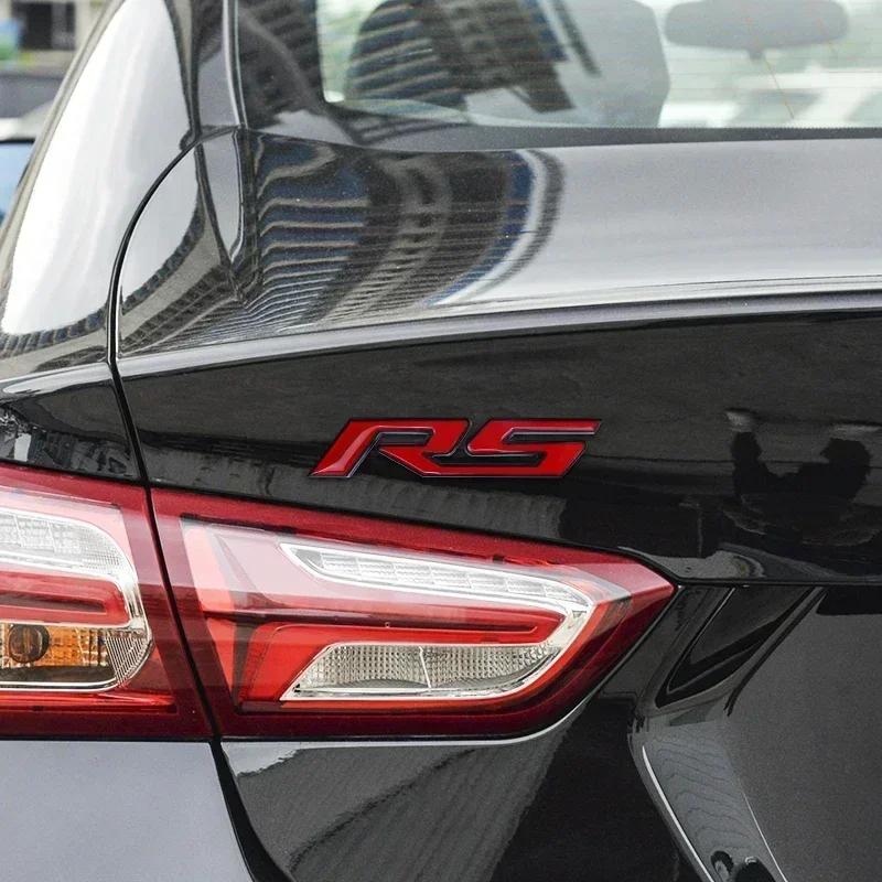 3D Metal Red Black Logo RS Emblem Letters Car Badge Trunk Decal For Chevrolet Chevy Blazer Onix Sonic RS Stikcer Accessories CI5