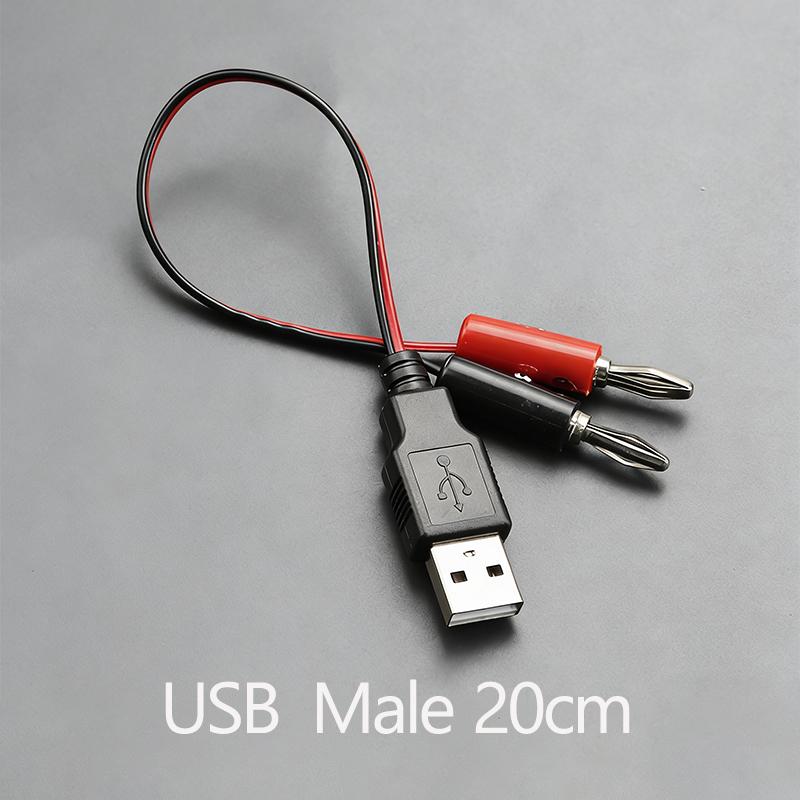 DIY Test Cable USB Male/Female to 4mm Banana Plug a Female Charging Cable USB Socket to Banana Plug Connection Wire