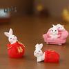 2Pcs Long Lasting New Year Ornaments Handmade Creative Rabbit Zodiac Micro Landscape Ornament