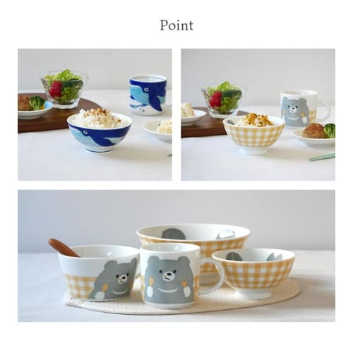 EAST table Children's Rice Bowl, KIDS Animal Giraffe Design, 205cc, Made in Japan, Microwave and Dishwasher Safe, 13-011-01