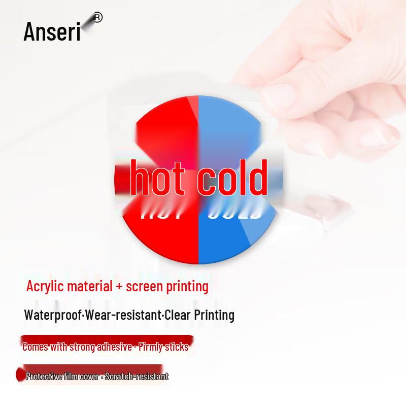 Acrylic Hot/Cold Water Faucet Label