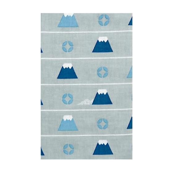 Hamamonyo Tenugui Towel - Mt. Fuji and Shippo Pattern, 100% Cotton, Approx. 34cm x 90cm