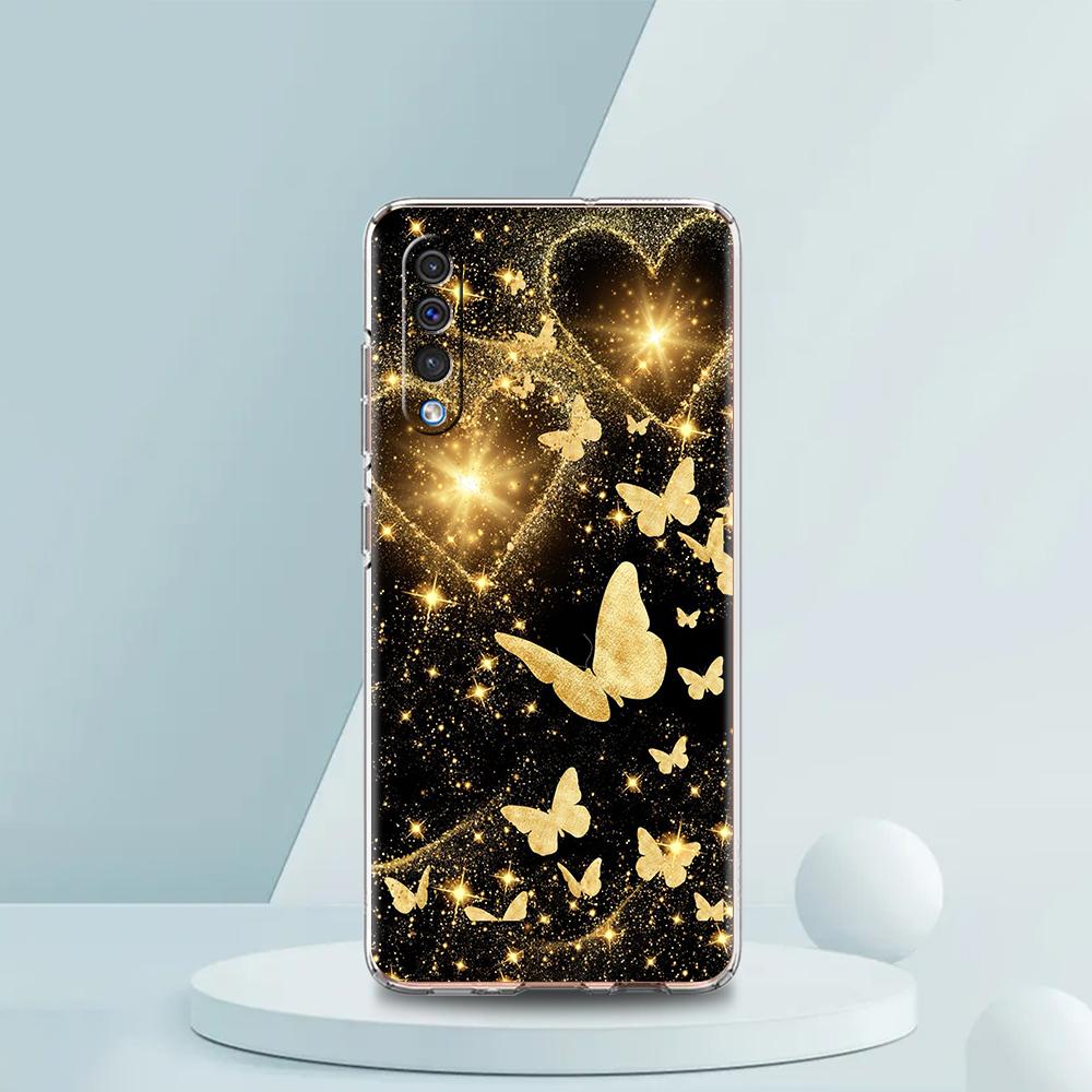 Luxury Butterfly Glitter Clear Transparent Phone Case for Samsung Galaxy A16 A14 A12 A22 A24 A42 A02 A03S A06 A20 A30 A40 Cover
