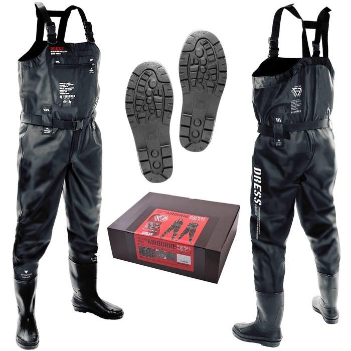 [Dress] Waders Chest High Waders Radial Sole AIRBORNE XL (Height: 175-180cm, Boots: 27-27.5cm) Black