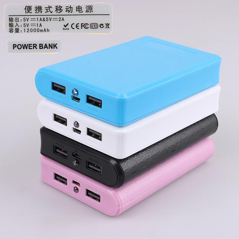 4*18650 Battery Holder 5V Dual Usb Power Bank Battery Box Solderless Mobile Power Kit Diy Shell Case Charging Storage Case