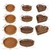 1Pcs Round Shape Storage Tray Breakfast Bread Food Plastic Rattan Threads Basket