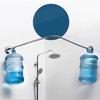 L Shaped Shower Curtain Rail Stainless Steel No Drilling Corner Shower Rail Adjustable Structure Anti-Slip Rubber Pads