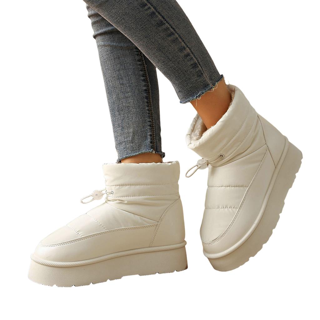 Women's Winter Snow Boots with Thick and Faux Collar - Warm Lined for Cold