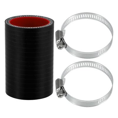 X AUTOHAUX Silicone Hose Silicone Tube with Hose Band Intercooler Turbo Intake Raiser Hose