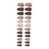 24Pcs Leopard Print Press On Nail Short Almond False Nail Glossy Artificial Nail Full Cover Stick Onsfor Women and Girls