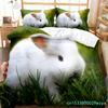 Cute Rabbit Duvet Cover Set Animals Polyester Comforter Cover King Queen Size For Kids Boys Girls Bedding Set With Pillowcase