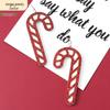 Red Acrylic Candy Cane Earrings - Simple Geometric Christmas Decorations for Women