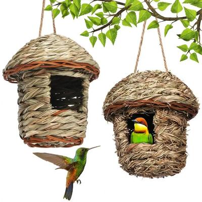 Ninho de pássaro durável, casa confortável para beija-flor, local de descanso tecido à mão, rede para pendurar, ninho de beija-flor