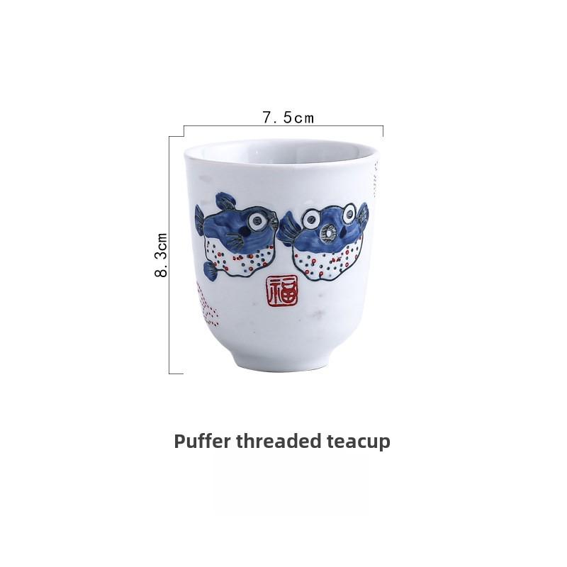 

Керамическая чашка в японском стиле, расписанная вручную, домашняя чайная чашка, керамическая чашка для кофе в японской кухне teacup